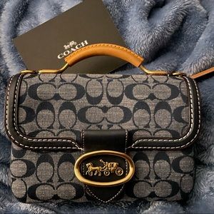 Denim coach crossbody bag